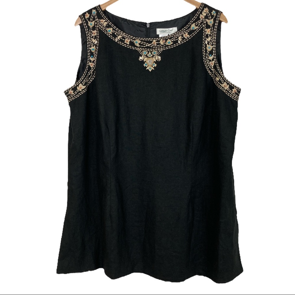 NEW Black Linen Sleeveless Tank Top
